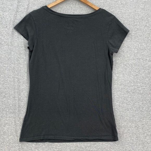 Reebok Shirt Womens Large Dark Gray Short Sleeve Tee Athletic Running Gym Cotton - Picture 3 of 10